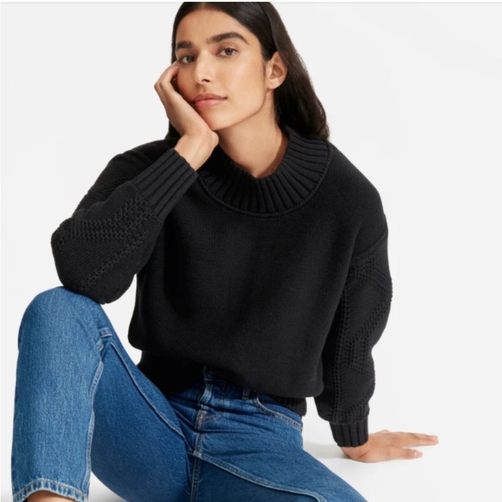 Everlane Texture Cotton Cable Sweater